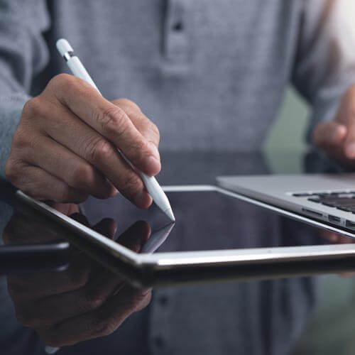 A remote medical scribe working from home